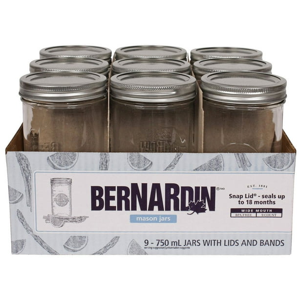 Bernardin Wide Mouth 750ml / Pint & a Half Mason Jar