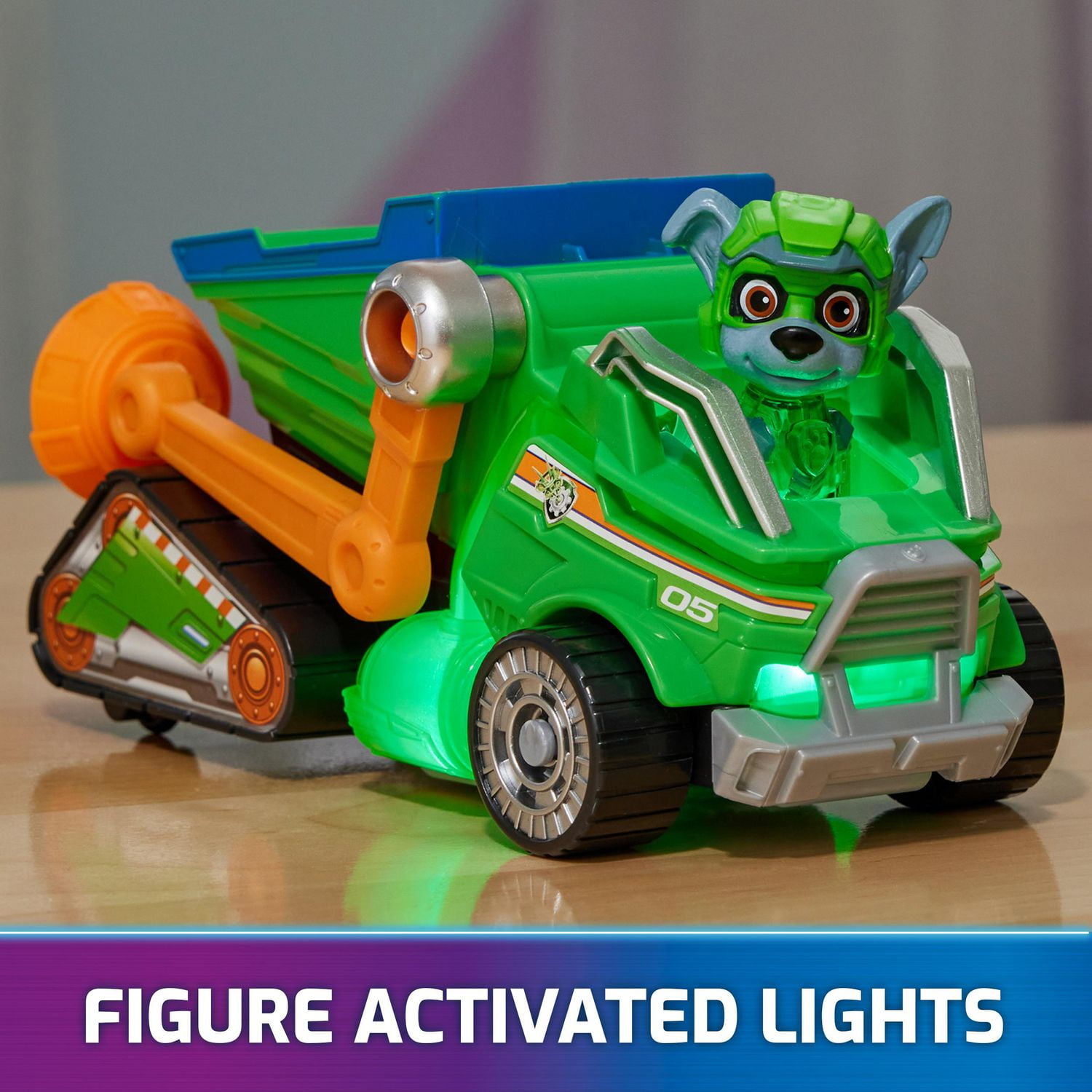 PAW Patrol The Mighty Movie Toy Garbage Truck Recycler with Rocky Mighty Pups Action Figure Lights and Sounds Kids Toys for Boys Girls 3 Walmart