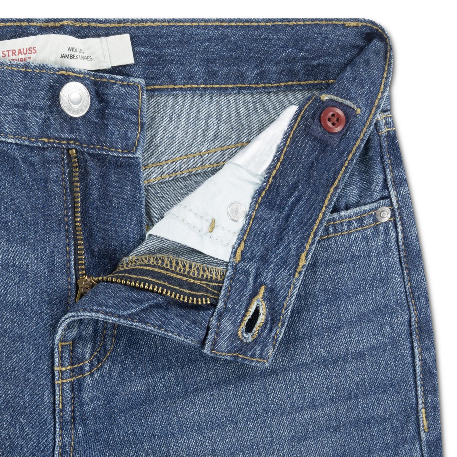 Levi Strauss Signature Girls' Mid-Rise Wide Leg Jeans