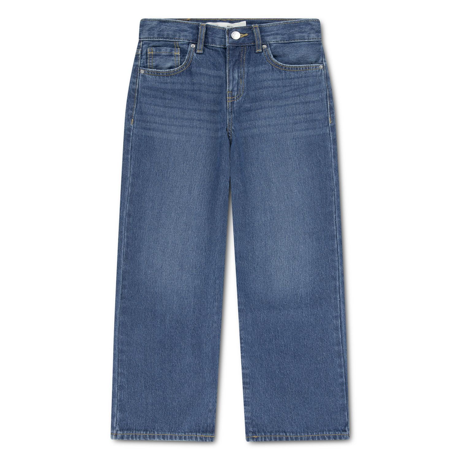 Levi Strauss Signature Girls' Mid-Rise Wide Leg Jeans