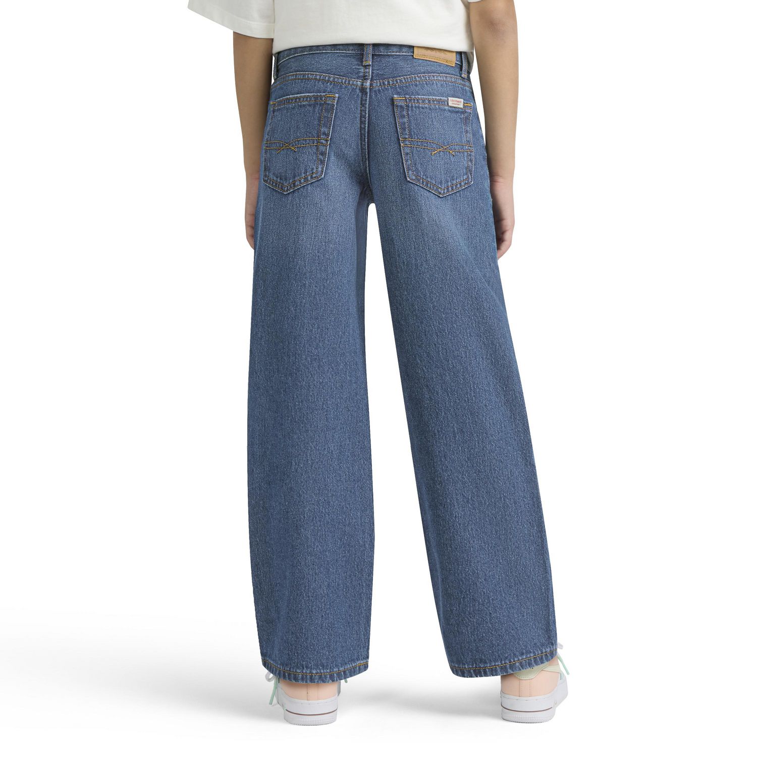 Levi Strauss Signature Girls' Mid-Rise Wide Leg Jeans