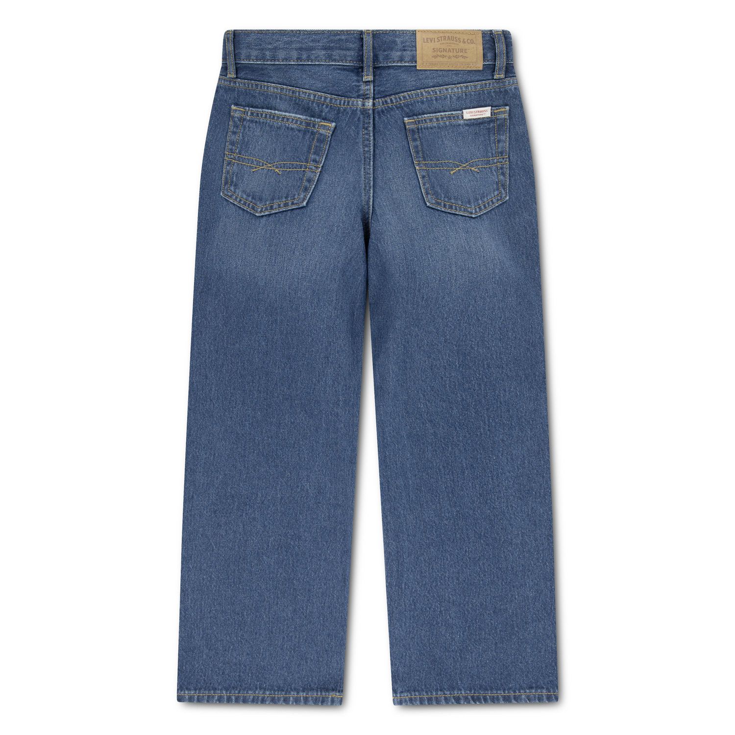 Levi Strauss Signature Girls' Mid-Rise Wide Leg Jeans