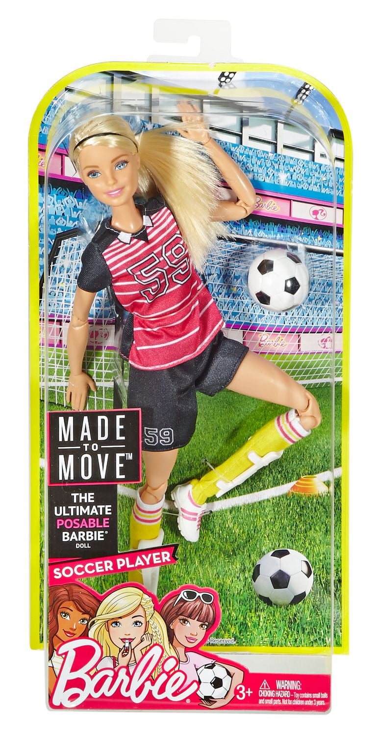 Barbie made to move soccer doll on sale