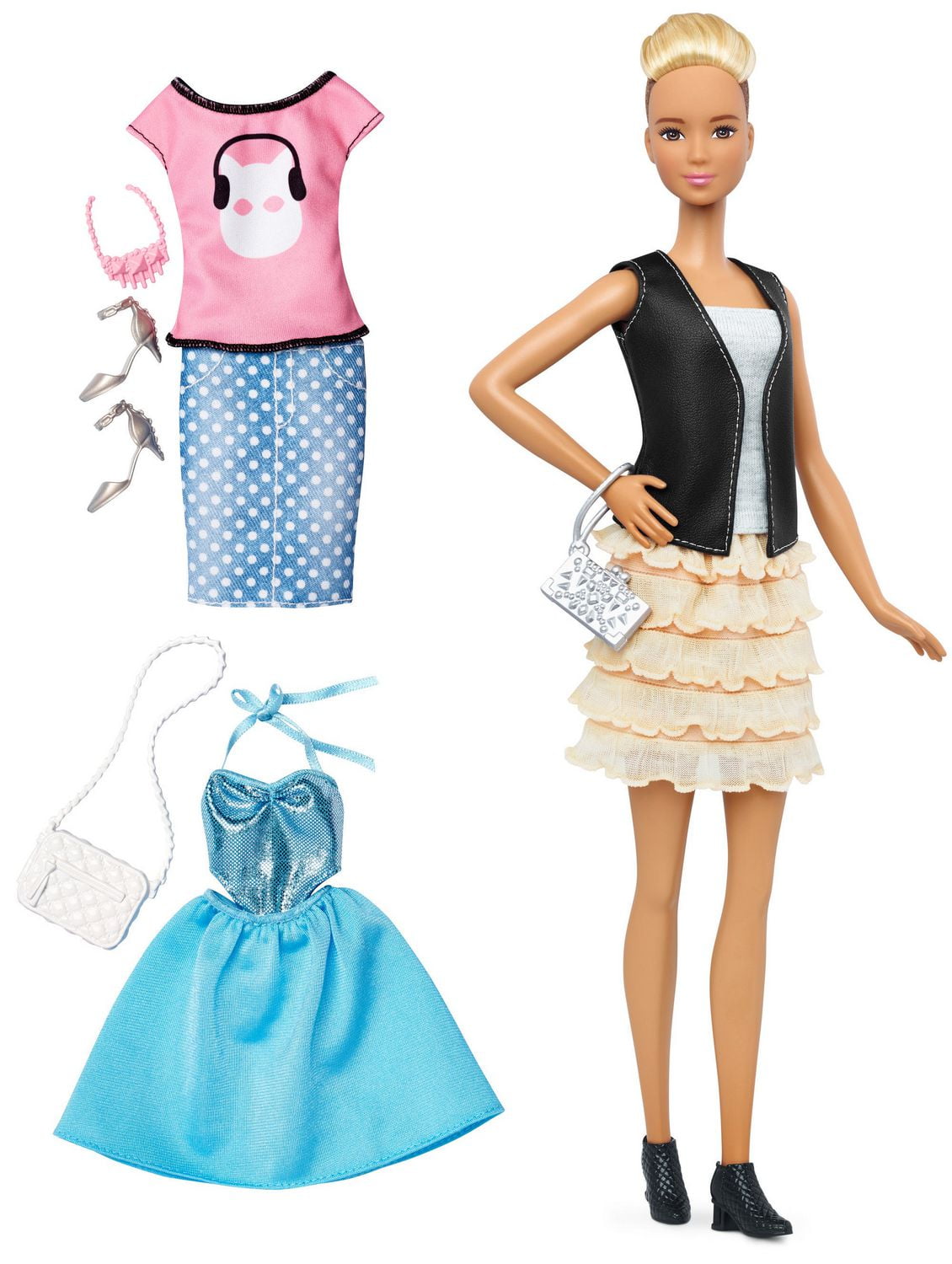 BARBIE FASHIONISTAS FASHION CLOTHES SHIMMERY SILVER LOT OF 2 *NEW*