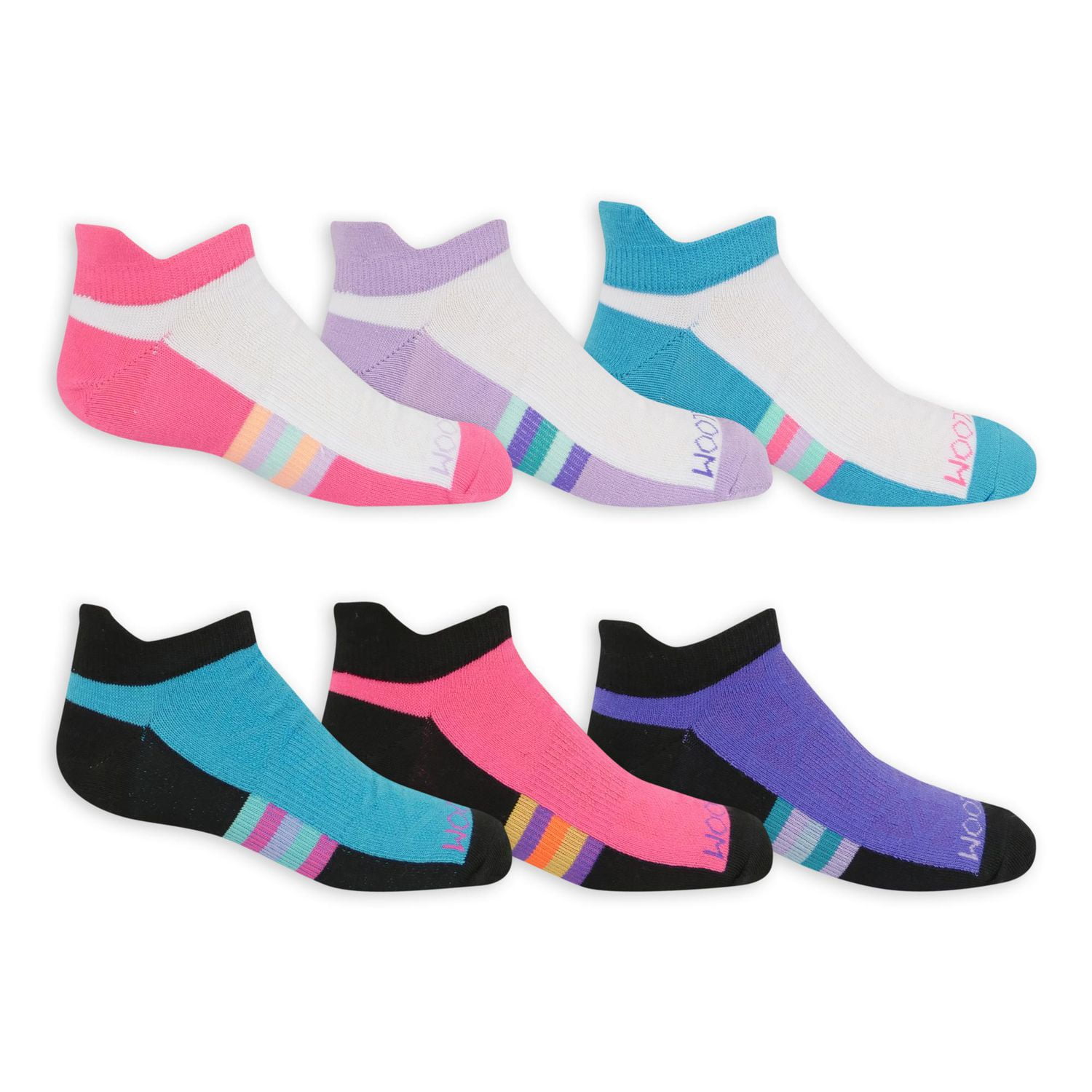 Paq. de 6 paires de socquettes Socquettes Invisibles sport Fruit of the Loom pour filles