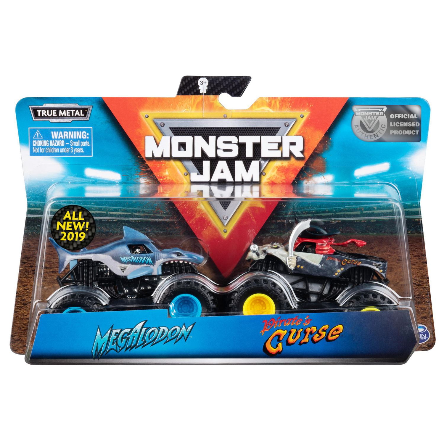 Monster Jam, Official Megalodon vs. Pirate’s Curse Die-Cast Monster ...