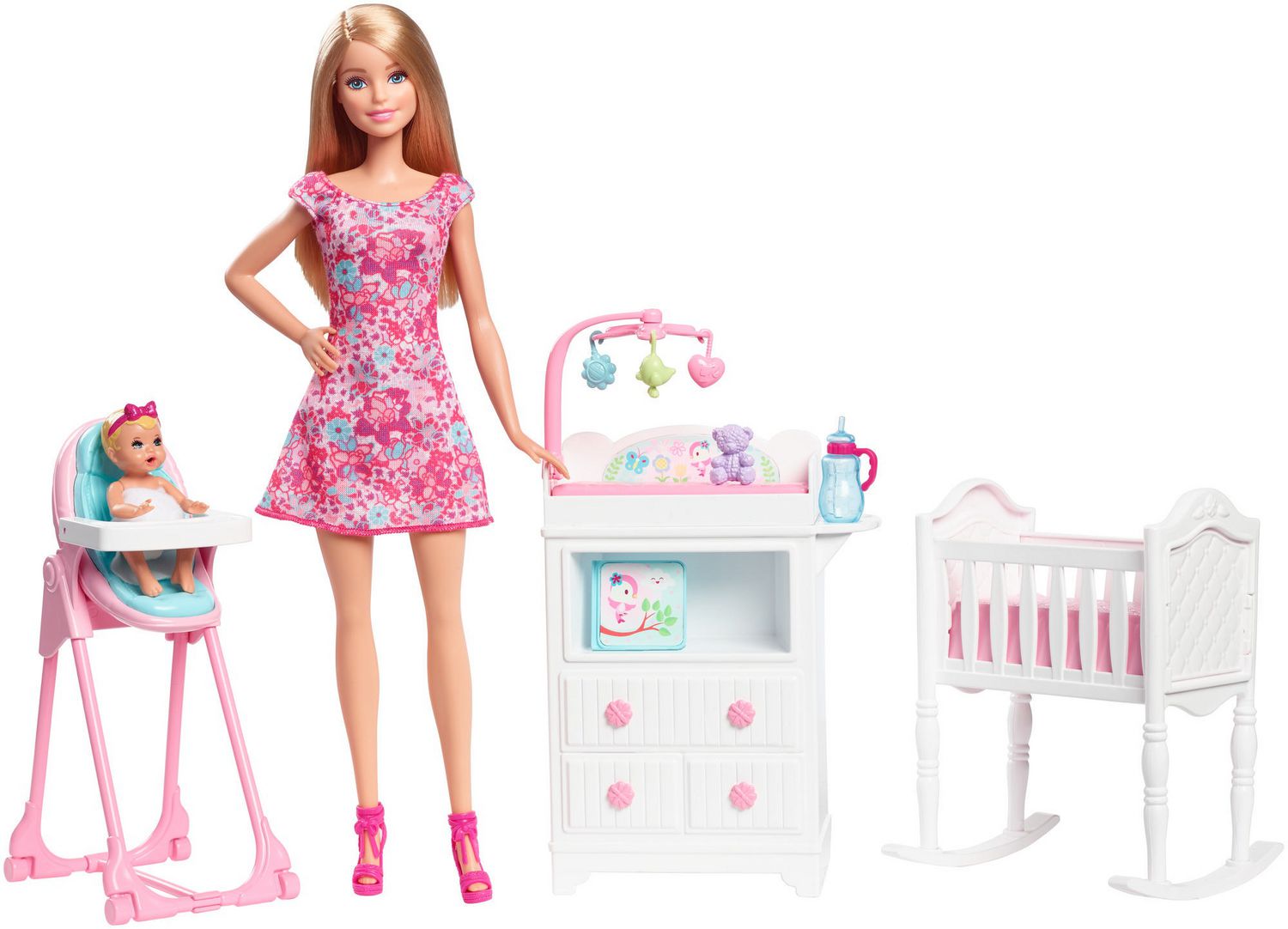 Барби 8 лет. Барби няня Скиппер с кроватками и пеленальным столиком. Барби няня и детский стульчик. Кукла Скиппер. Кукла Барби.