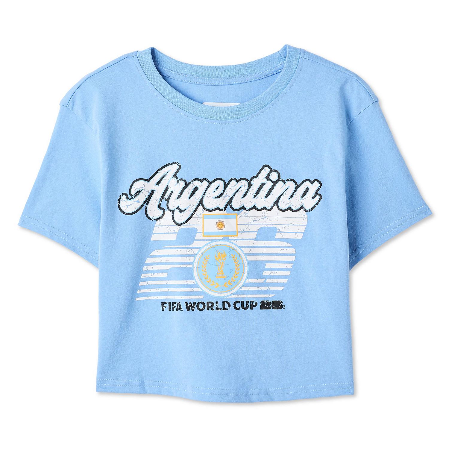 T-shirt écourté Coupe du monde féminine FIFA 2026 Argentine pour femmes