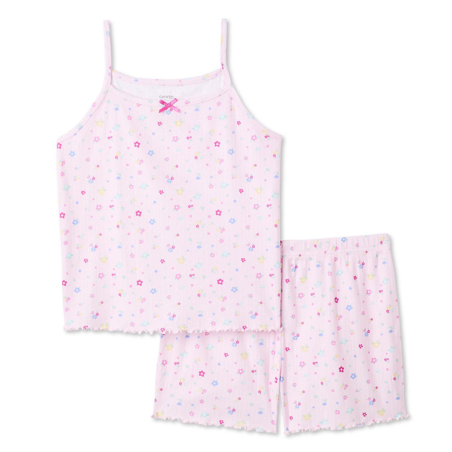 George Girls' Two Piece Pointelle Pajama Set