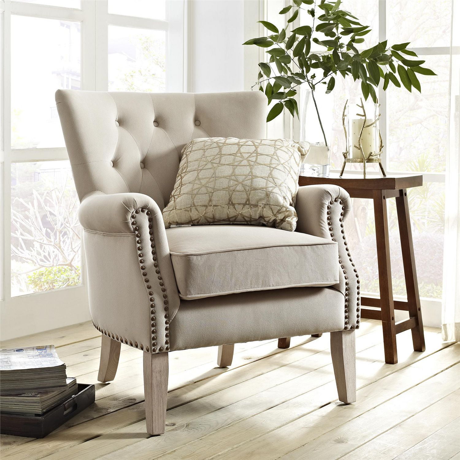 Better Homes Gardens Accent Chair Living Room Home Office Beige