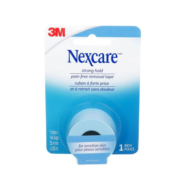 Nexcare™ Strong Hold, Pain Free, Gentle Removal Tape SST-1-CA, 1 in x 4 yd (25.4 mm x 3.7 m), 1/Pack