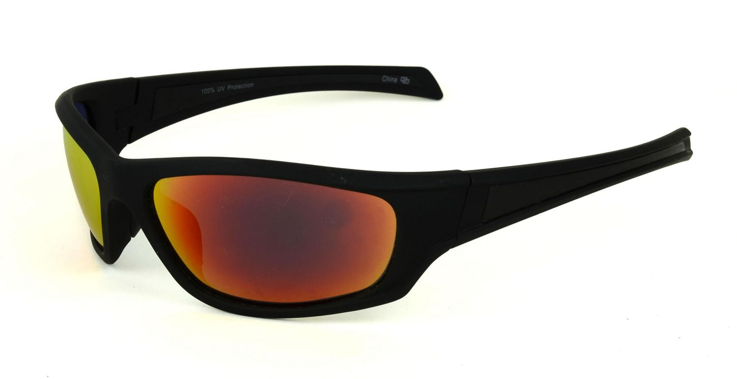 Athletic Works Polarized Black Rectangular Sport Sunglasses Walmart