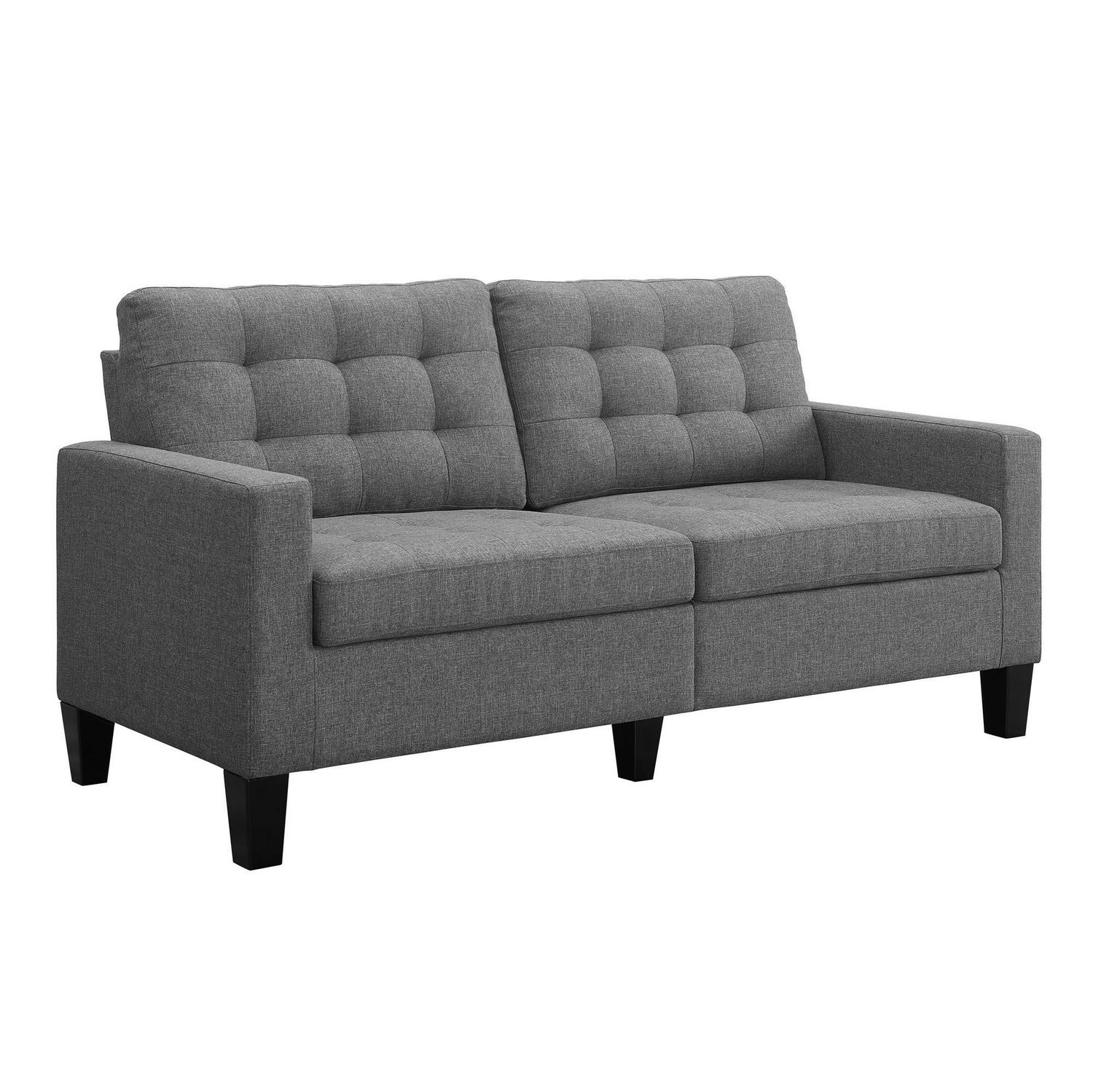 DHP Emily Upholstered Sofa Couch, Small Space Furniture, Gray Walmart