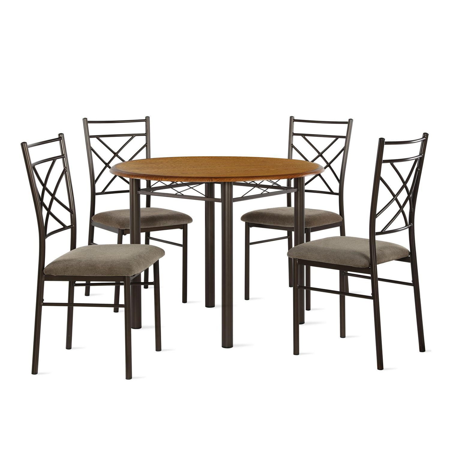 Dorel Living Dawson 5Piece Dining Set, Bronze, Dark Walnut Walmart