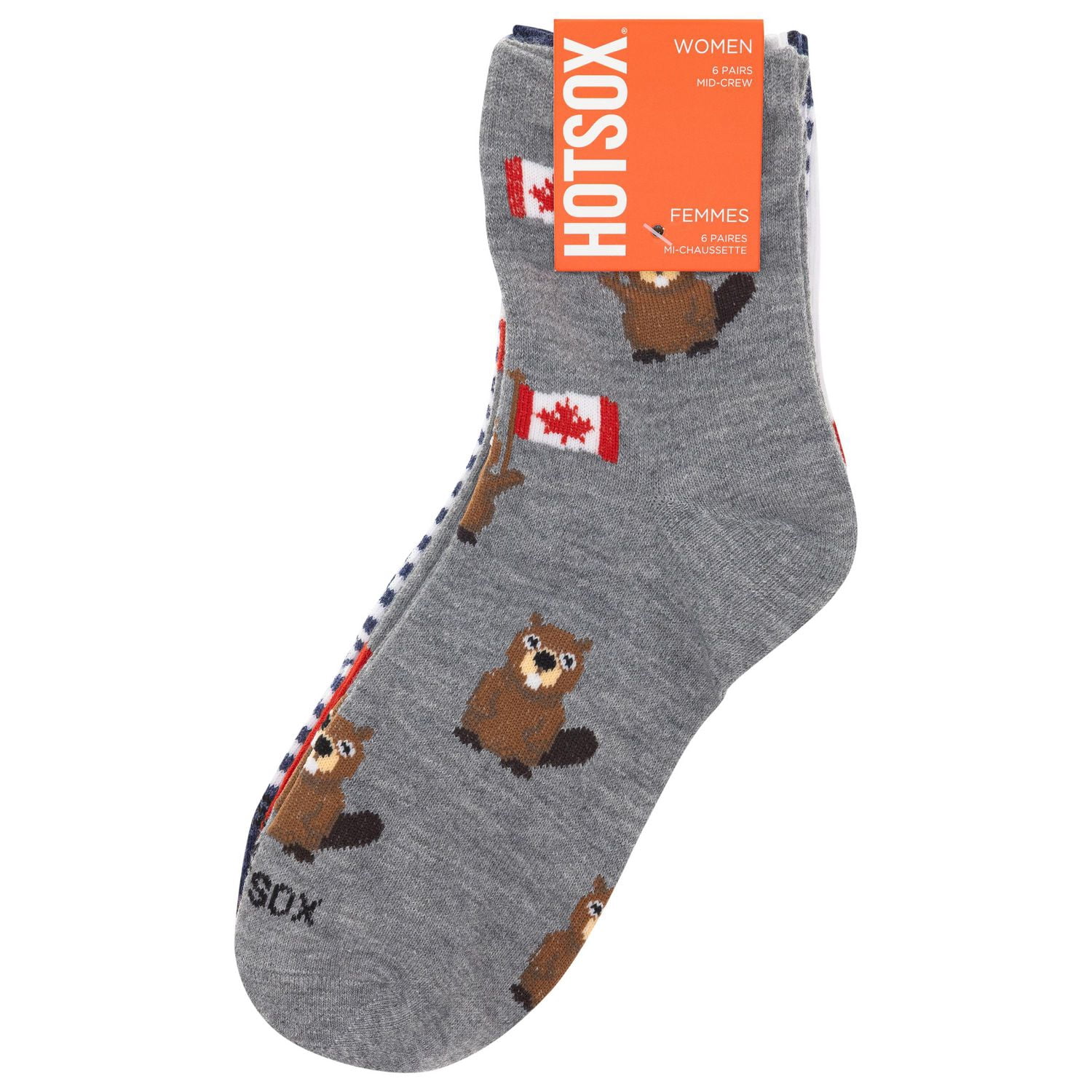 HOTSOX Mi-Chaussettes de mode pour femmes. 6 paires. Taille 4-10