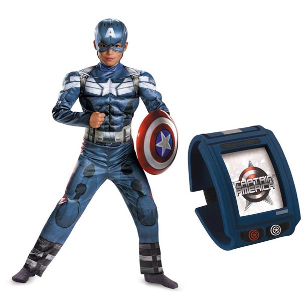 Capitaine America Muscle Enfant Costume avec Communicateur