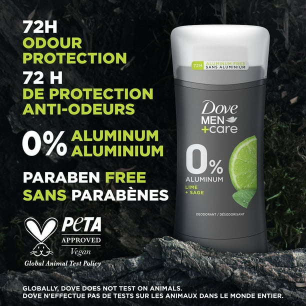Dove Men Care 0% Aluminum Lime and Sage Deodorant, 74 g Deodorant