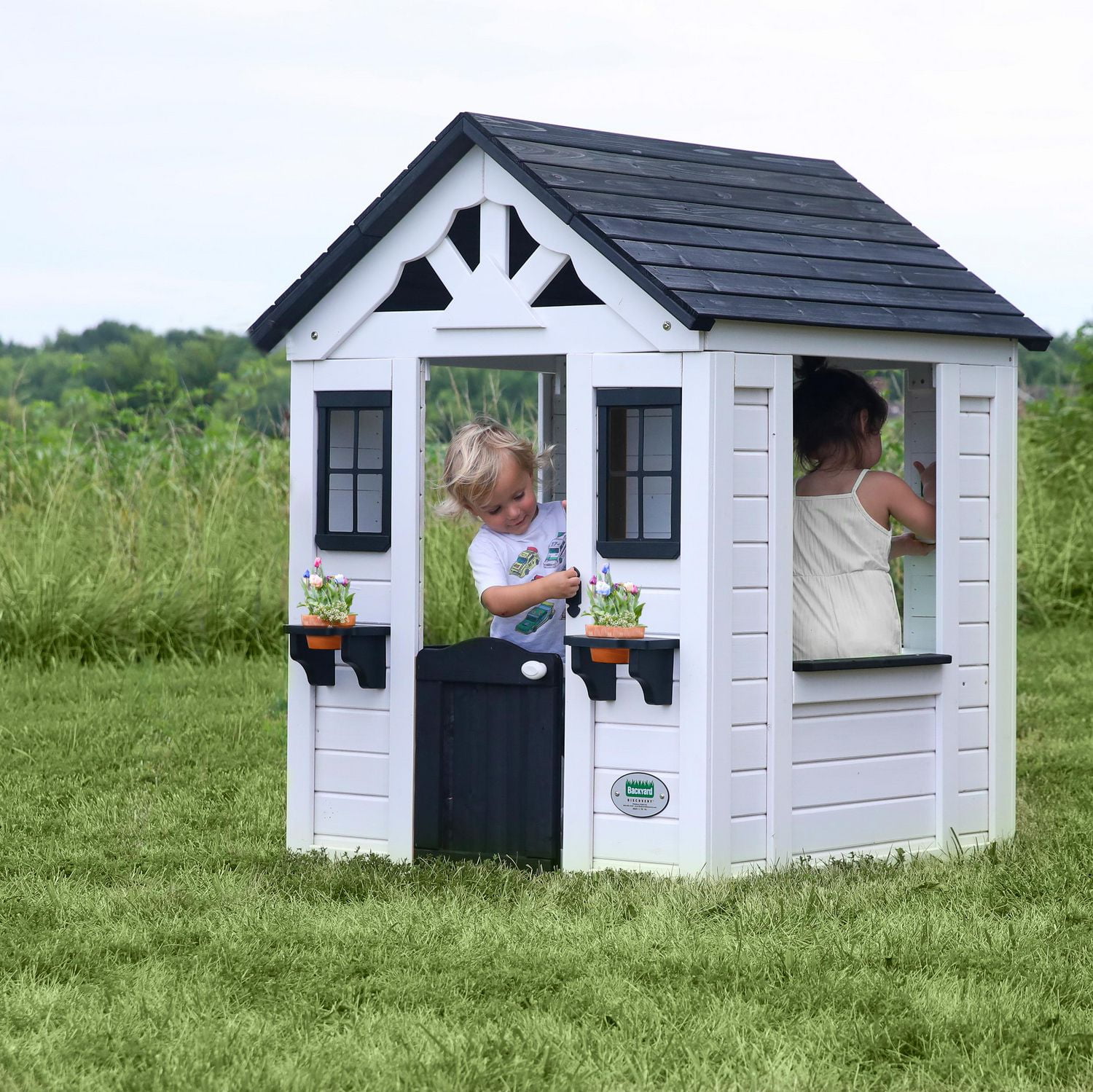 Backyard Discovery Sweetwater White Outdoor Wooden Playhouse