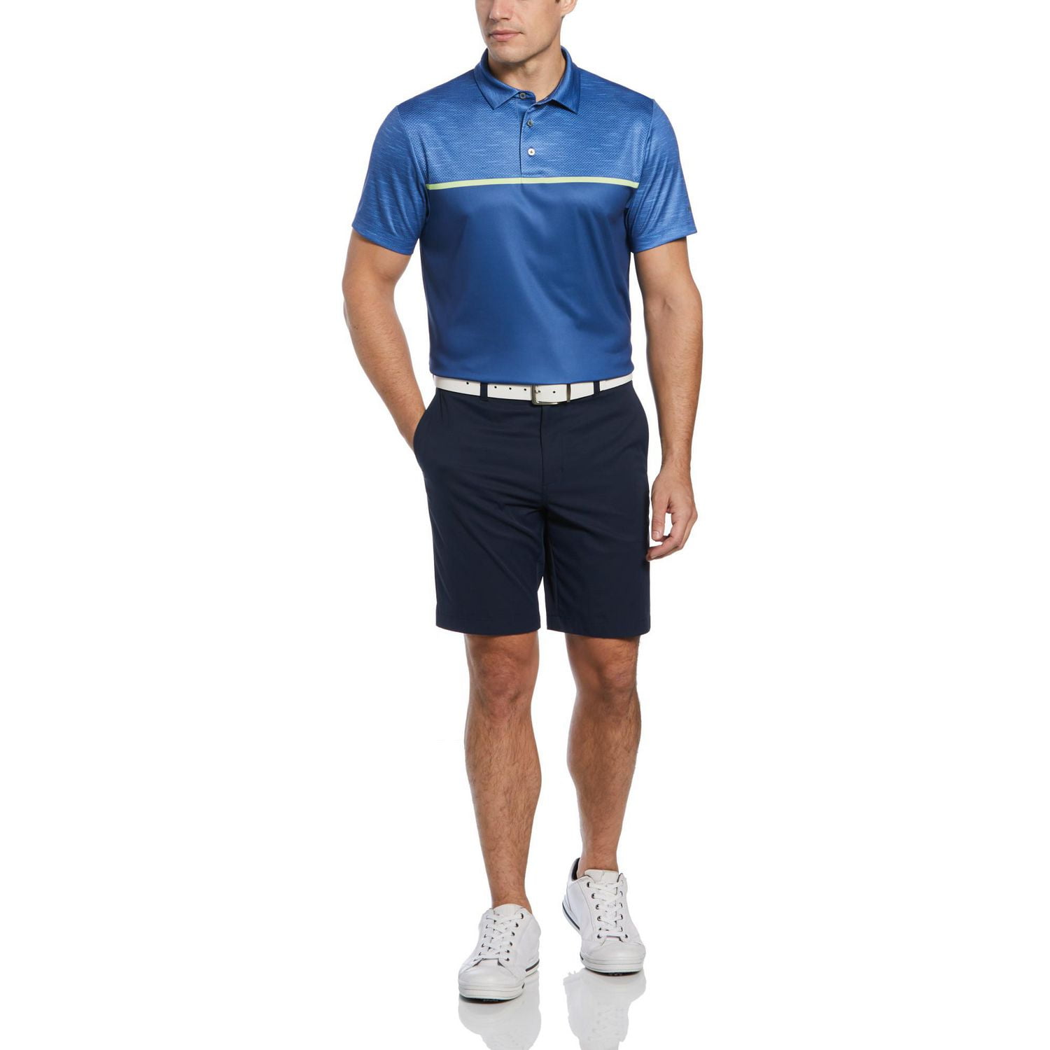 PGA TOUR APPAREL Polo de golf cousu sur la poitrine pour homme