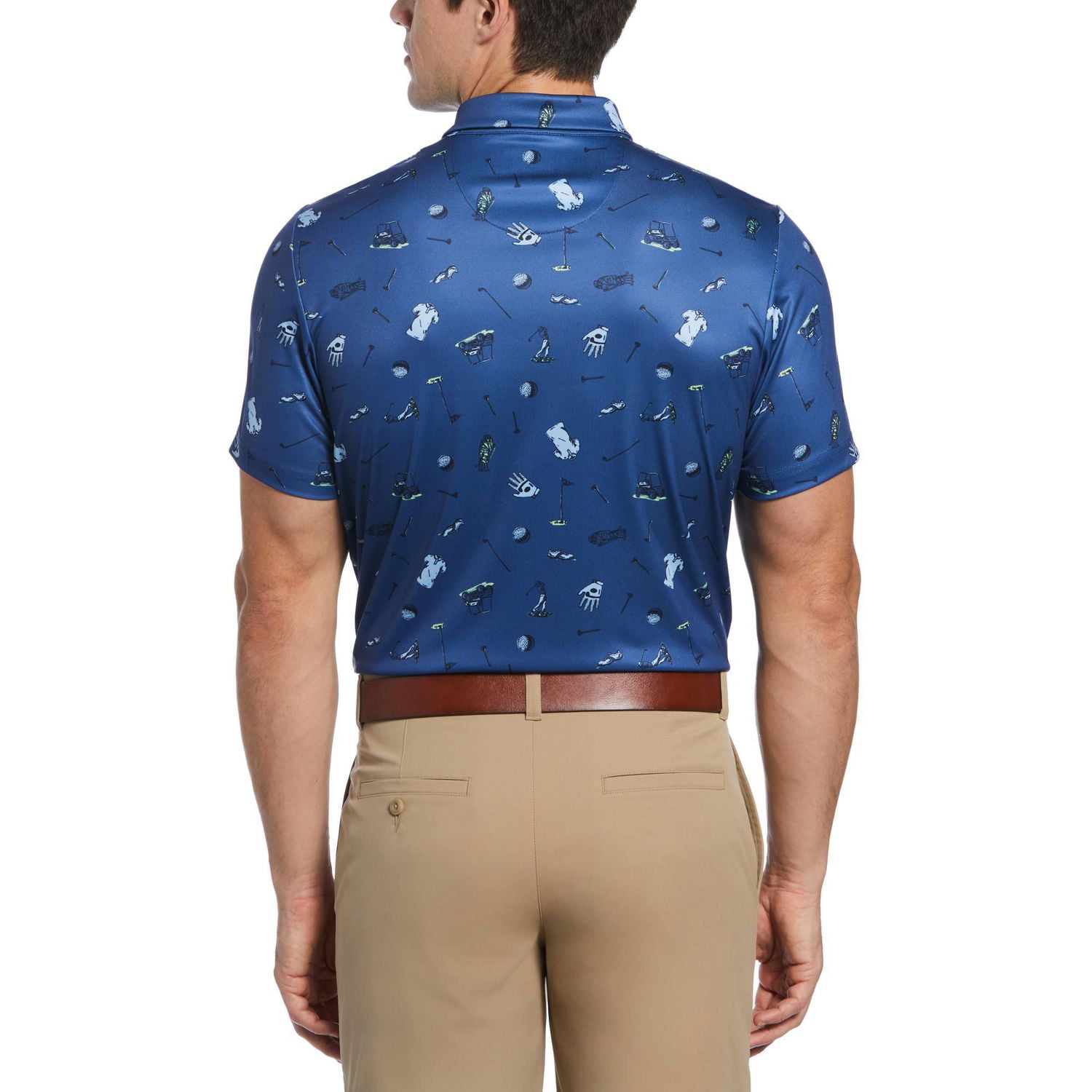 PGA TOUR APPAREL Polo de golf imprimé conversationnel pour hommes