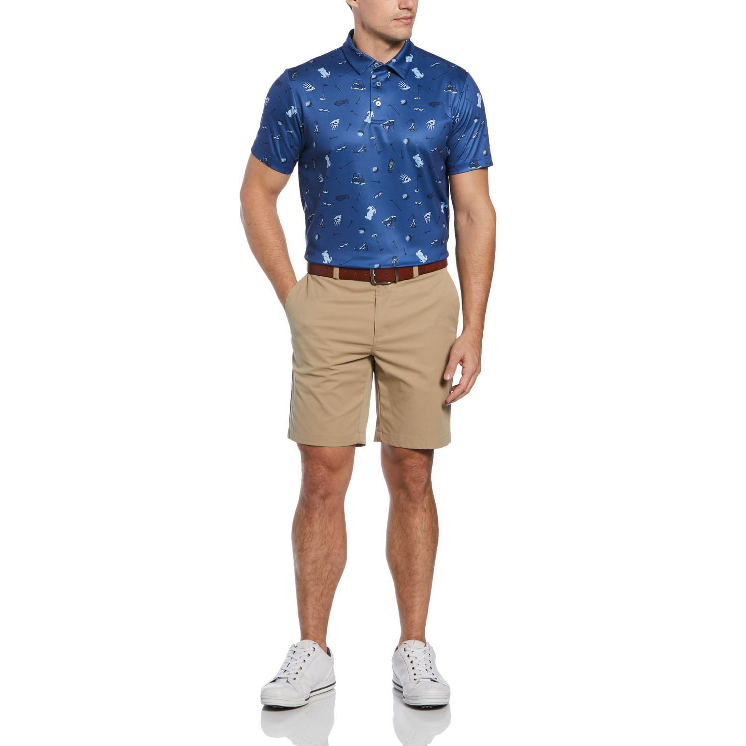 PGA TOUR APPAREL Polo de golf imprimé conversationnel pour hommes