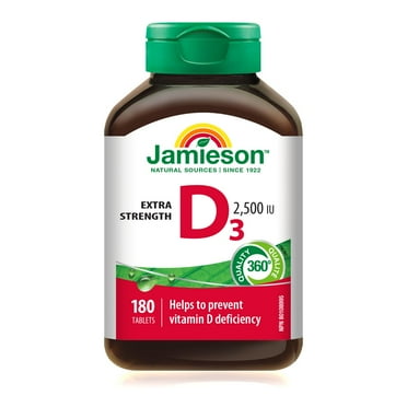 Jamieson comprimés vitamine D3, 2500 UI, 180 comprimés