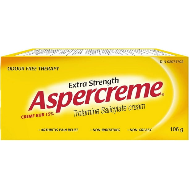Aspercreme Crème anti-arthrite extra forte, 106 g - Soulagement temporaire des douleurs au dos, aux lombaires, aux tensions musculaires, aux entorses, aux contusions et à l'arthrite ou aux rhumatismes 106g