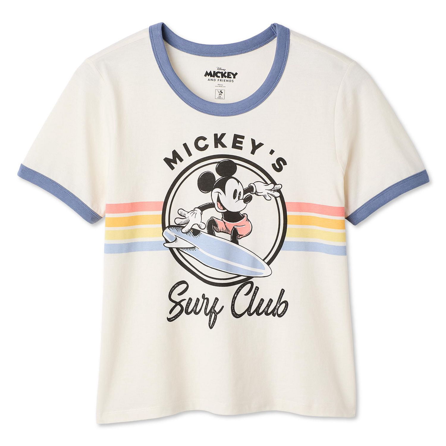 T-shirt à bordures contrastantes Mickey et ses amis Disney pour femmes