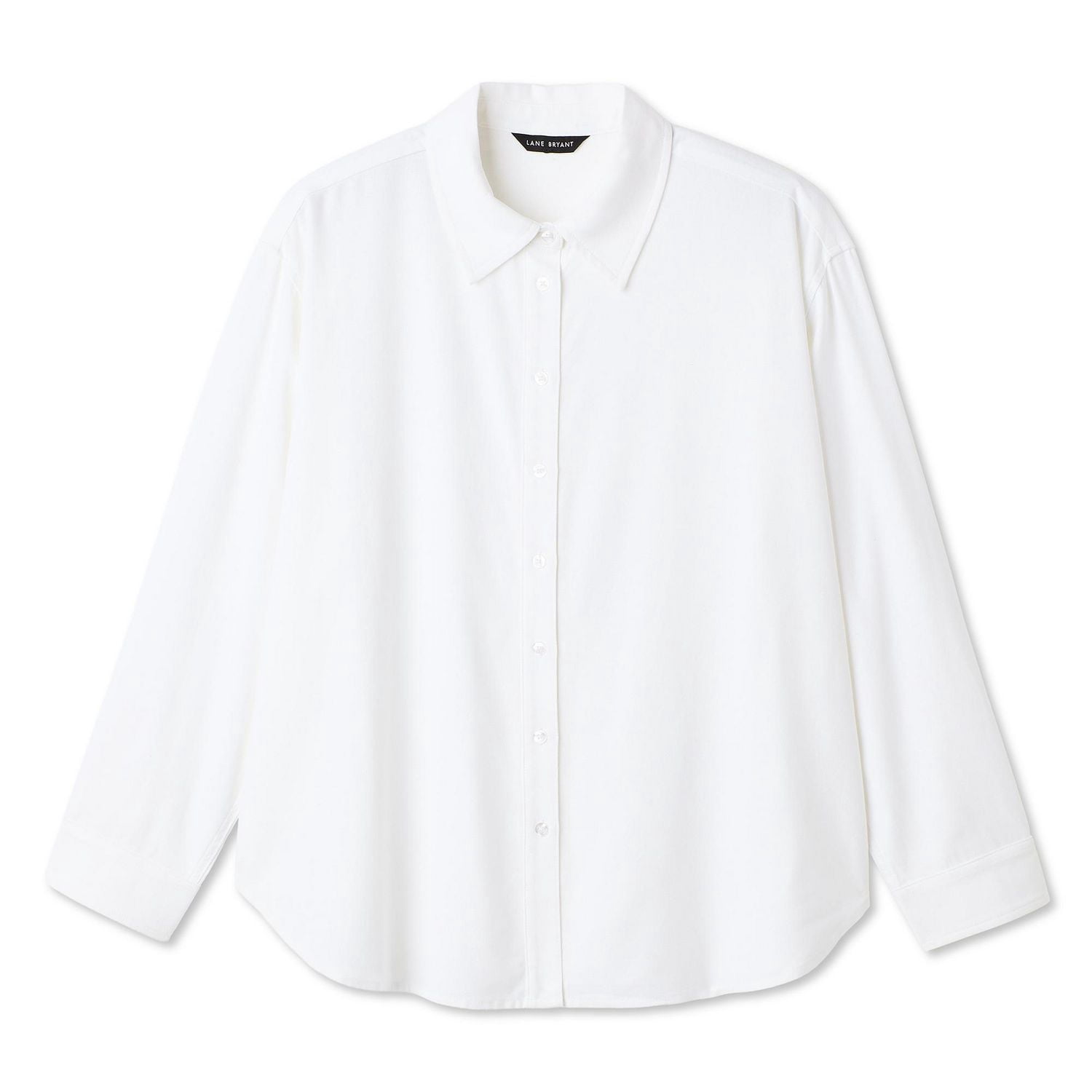 Lane Bryant Women's Plus Linen-Blend Button-Up Shirt