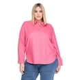 thumbnail image 1 of Lane Bryant Women's Plus Linen-Blend Button-Up Shirt, 1 of 6