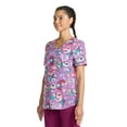 thumbnail image 3 of Scrubstar Women's Love is Smurf V-Neck Print Scrub Top, 3 of 4