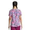 thumbnail image 4 of Scrubstar Women's Love is Smurf V-Neck Print Scrub Top, 4 of 4