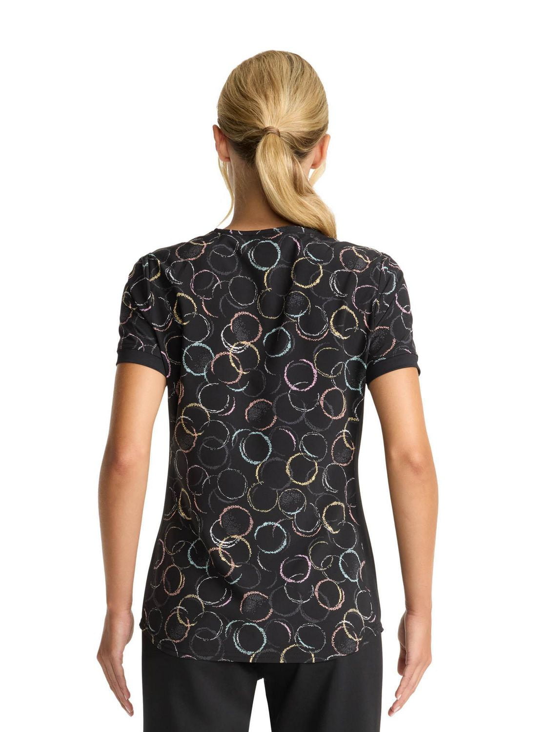 Scrubstar Haut imprimé à col en V pour femmes Geo