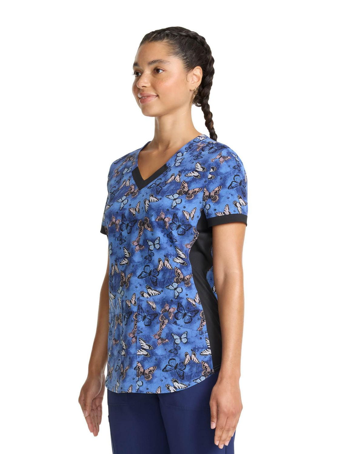 Scrubstar Women's Flutter Dream V-Neck Print Scrub Top