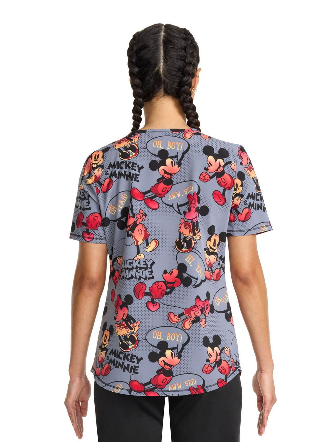 Scrubstar Women's Disney Aww Gee V-Neck Print Scrub Top