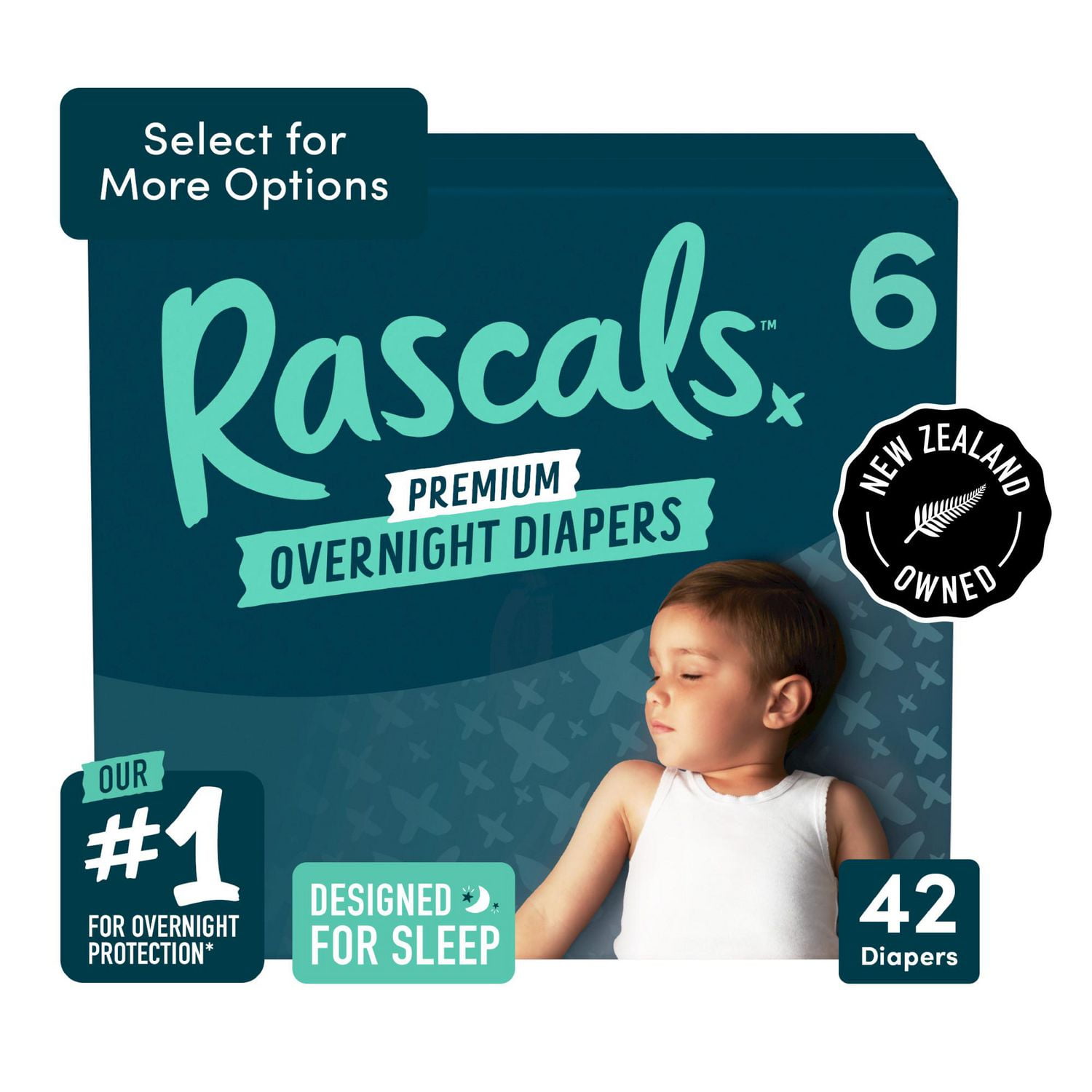 Rascals Overnight Diapers, Size 4, Carton, 58 Count, (Select for More