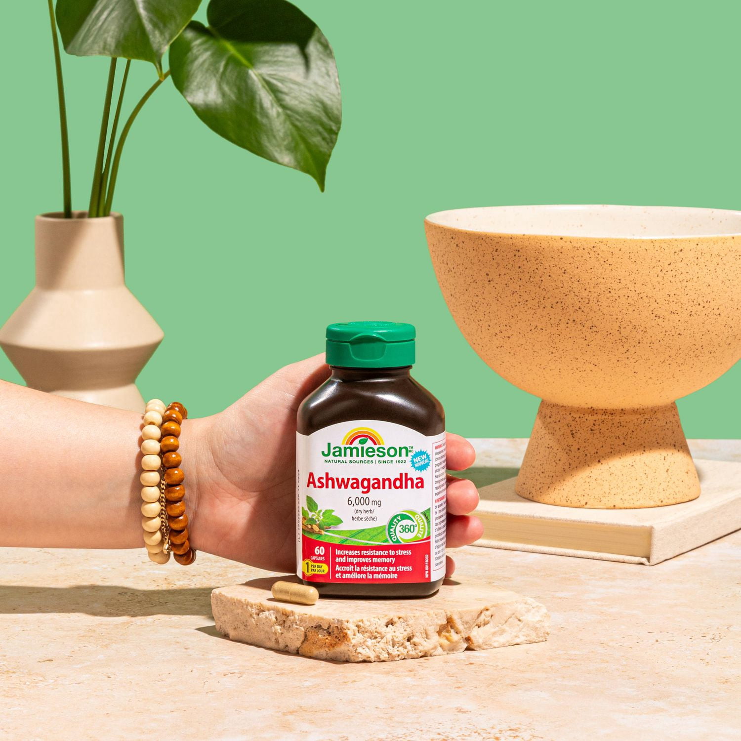 Jamieson capsules d'ashwagandha, 6000 mg, végétarienne, 60 capsules
