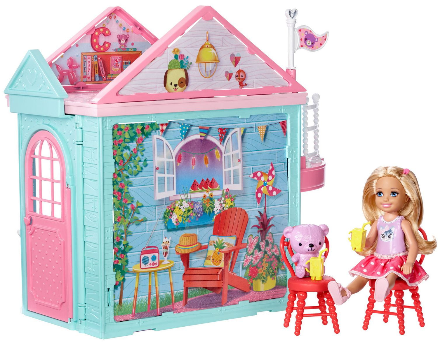 Barbie club chelsea store doll and playhouse