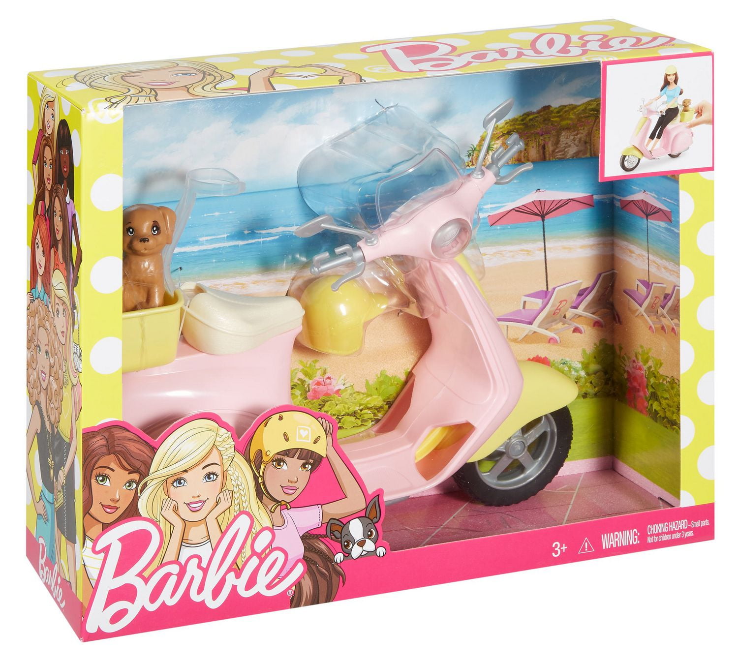 Barbie scooter and sales puppy