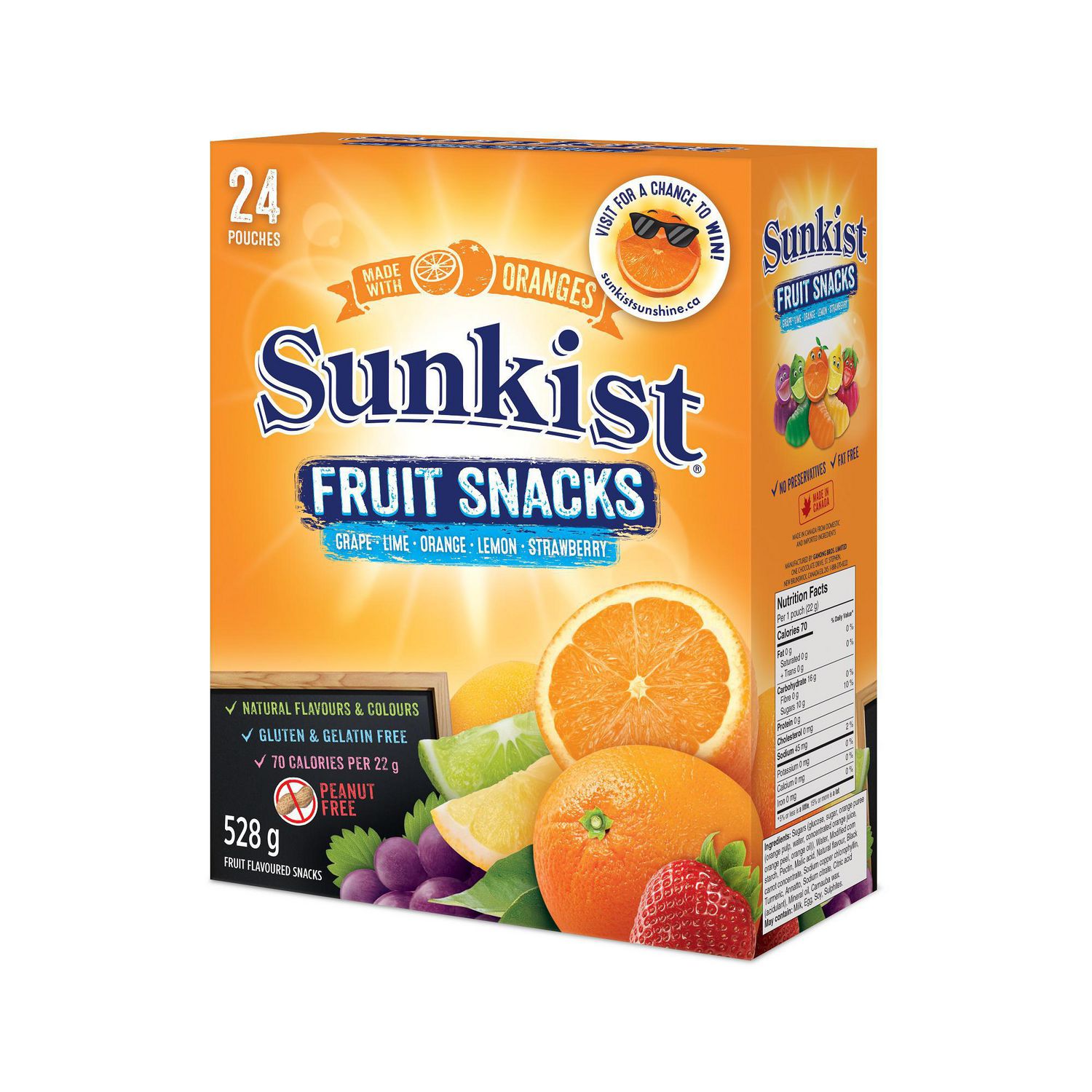 Sunkist Fruit Snacks, 24 pouches/528g - Walmart.ca