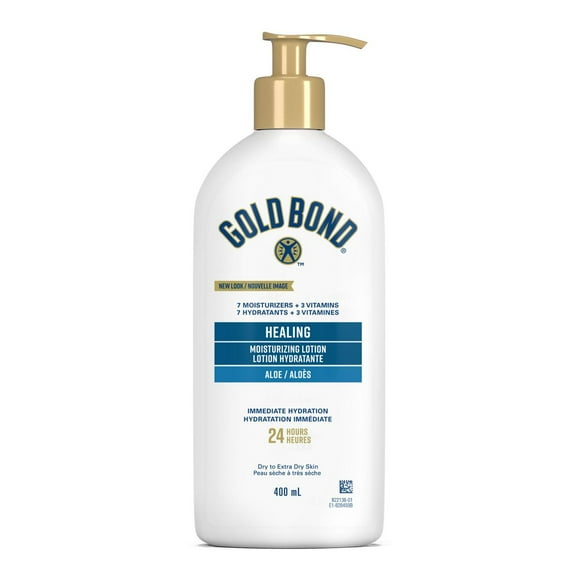 Gold Bond Healing Moisturizing Lotion, 400ml Pump Bottle, Healing Body Lotion With Aloe to Soothe and Hydrate Extremely Dry and Rough Skin, 400 ml