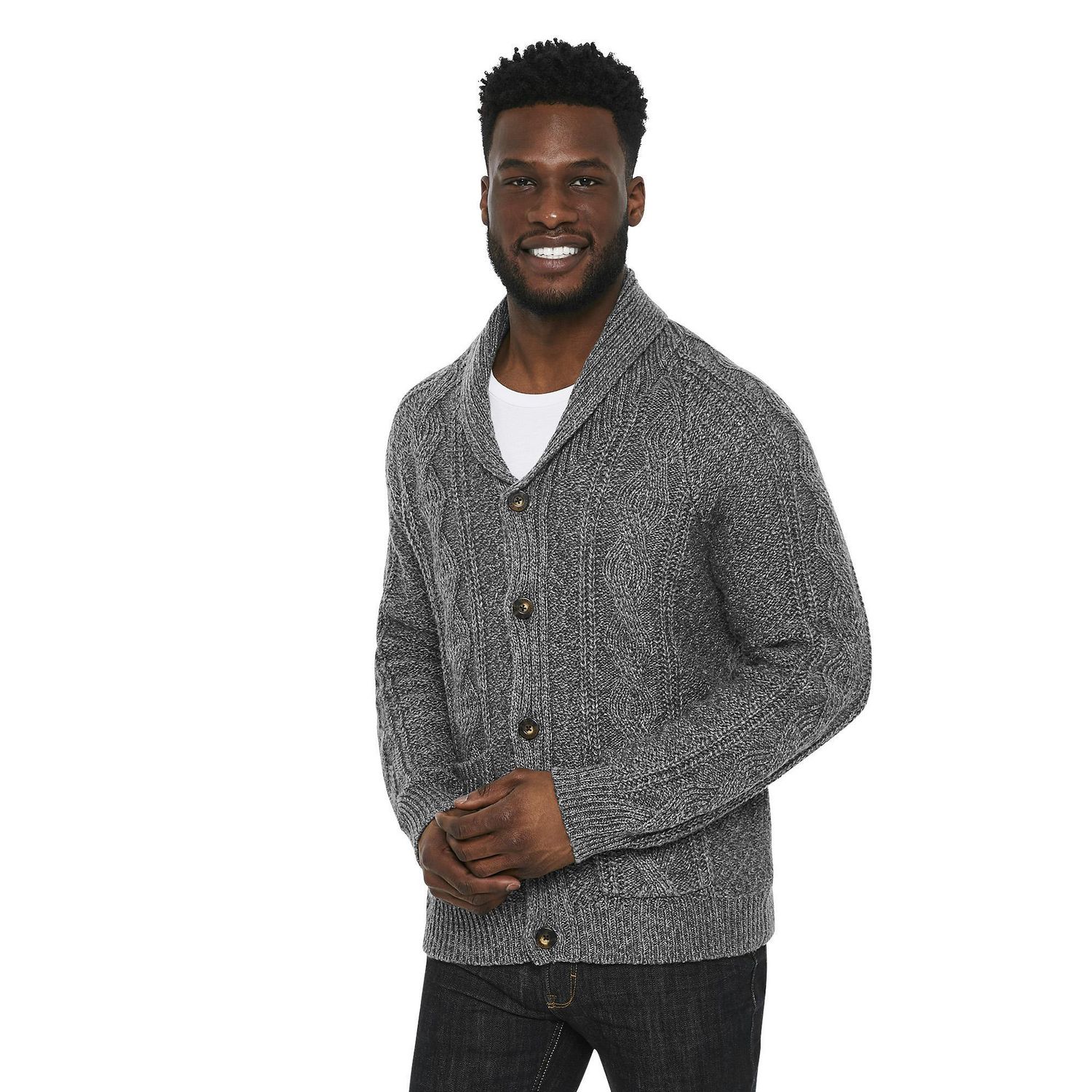 Canadiana Men's Cable Knit Cardigan | Walmart Canada