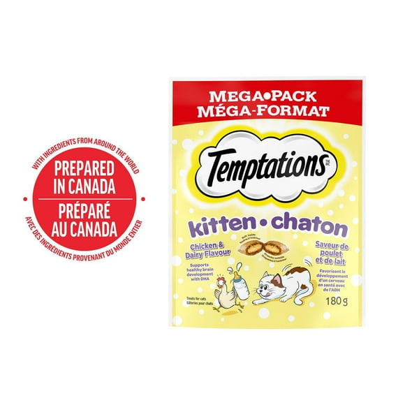 Temptations Chicken & Dairy Kitten Cat Treats, 180g