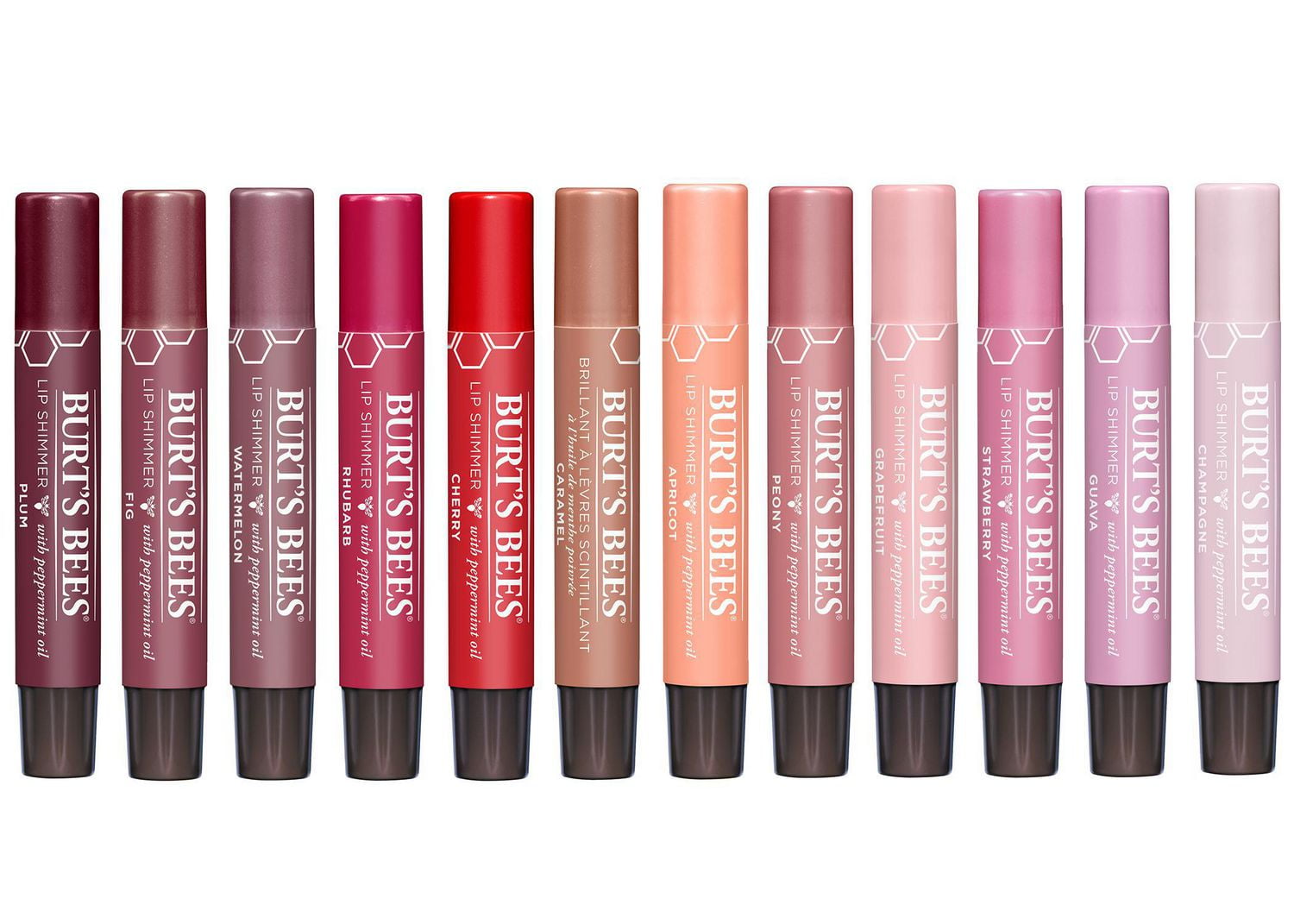 Brillant scintillant pour les lèvres d’origine naturelle à 100 % en teinte Strawberry de Burt’s Bees®, 1 tube