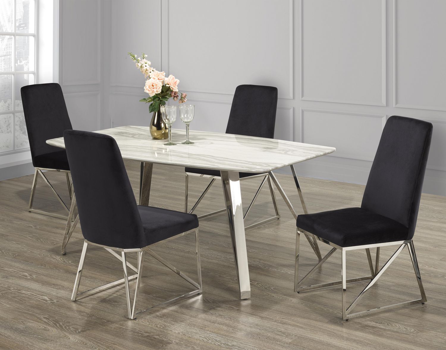 5-Piece Dining Set, White/Black | Walmart Canada