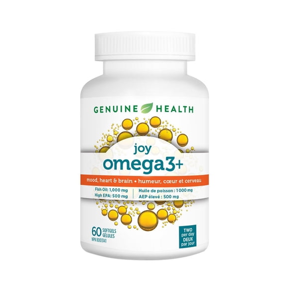 Genuine Health omega3+ joy, 60 softgels