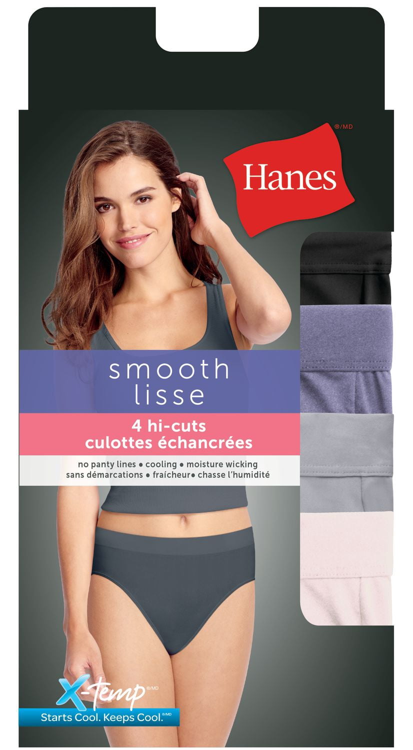 Hanes Women's Hi-Cut 4 Pack