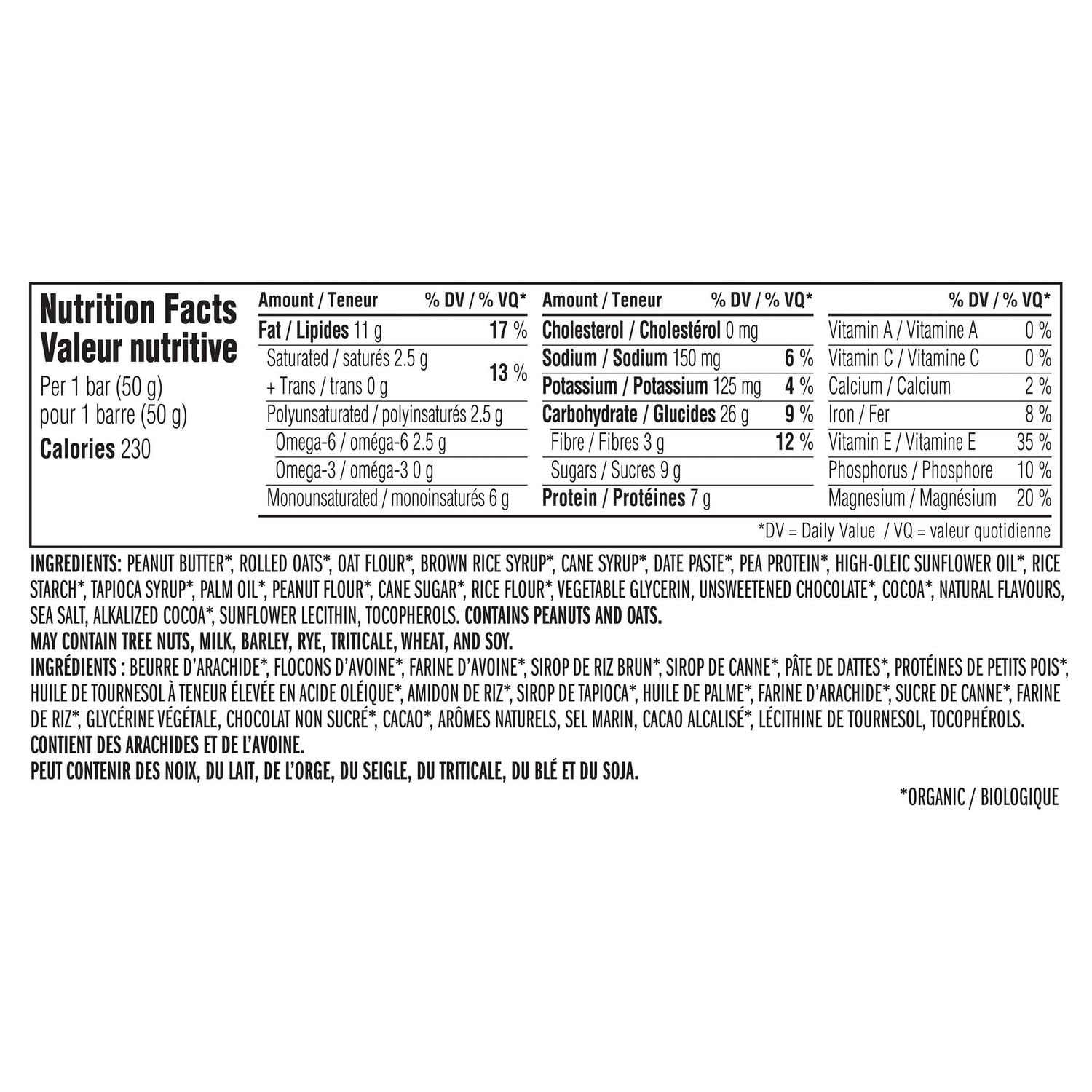 CLIF Bar Chocolate & Peanut Butter Nut Butter Bar, 50g Bar