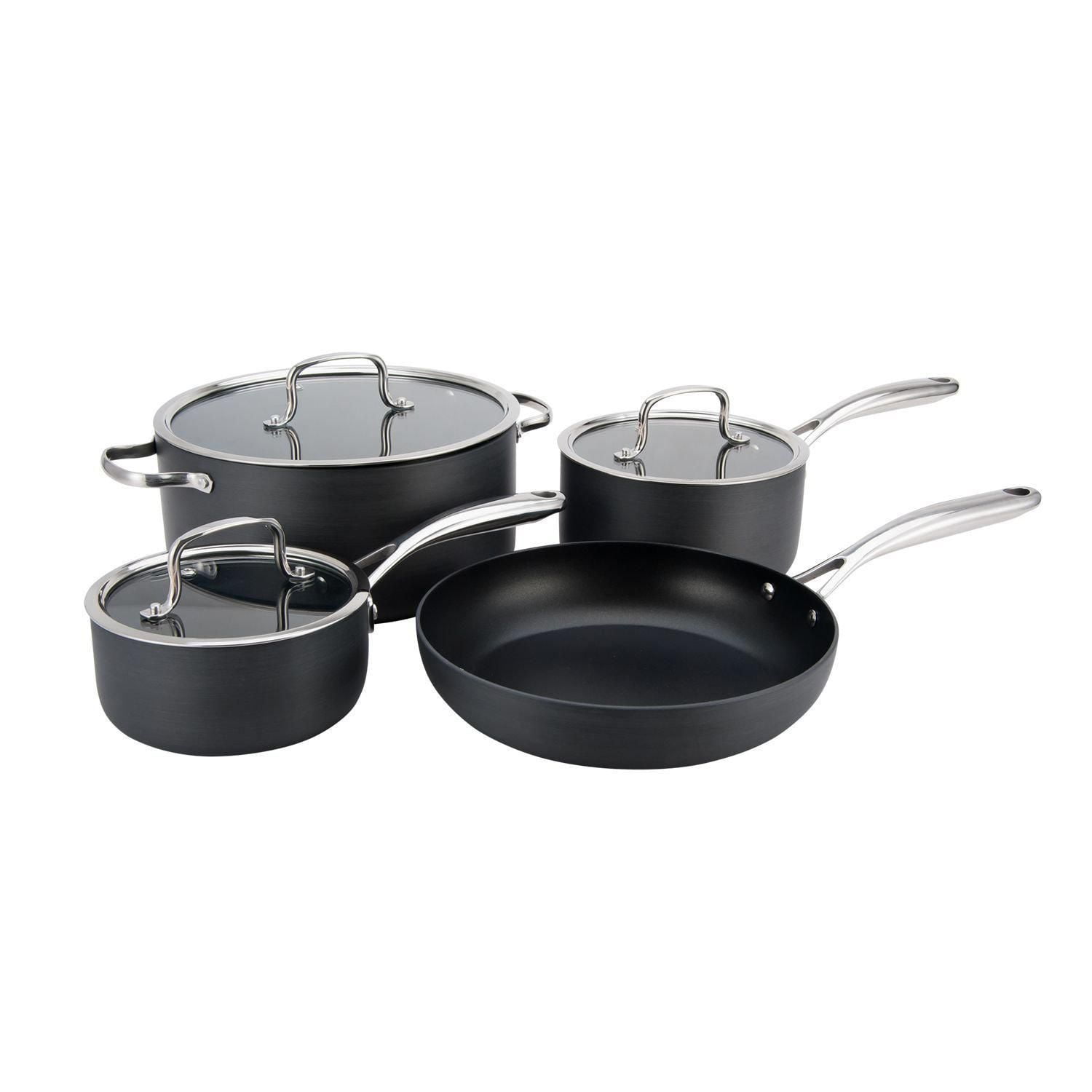 Hamilton Beach Heavy Duty hard Adonized 7 Piece Cookware Set | Walmart ...