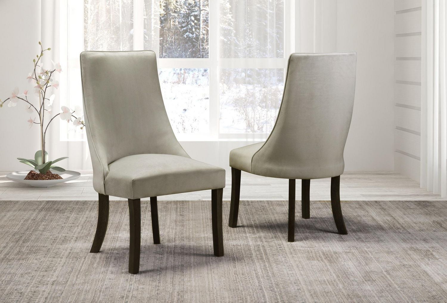 Topline Home Furnishings Solid Back Velvet Chairs Sold In